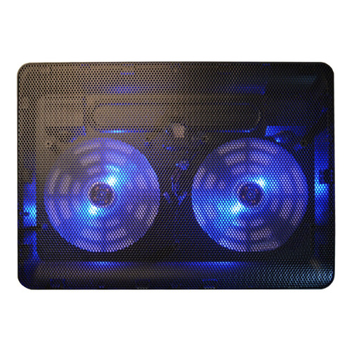 Cooler Notebook Ventilador Doble Refrigerante 17 Led Gadnic Color Negro LED Azul