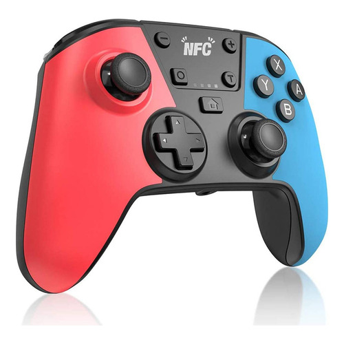 Joystick inalámbrico Wireless Controller Seisa SW12B NFC rojo y azul