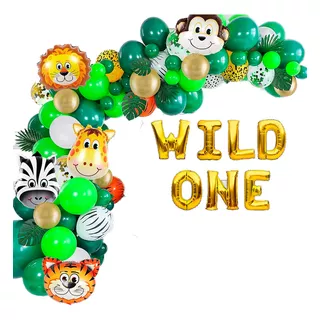 Globo Kit Decoración Fiesta Salvaje Jungla Safari Animales 