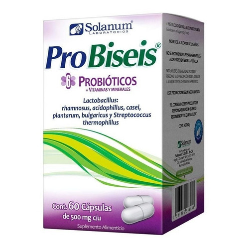 Solanum Probiseis Probióticos + Vit. Y Minerales 60 Caps Sfn Sabor Sin sabor
