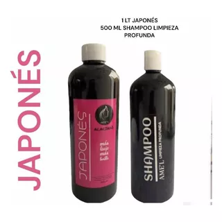 Alaciado Japonés Efecto Espejo  1 Lt + Shampoo Neutro 2x1