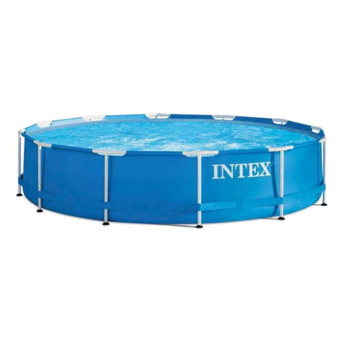 Piscina estructural redondo Intex 28212 con capacidad de 6503 litros de 3.66m de diámetro  azul diseño mosaico