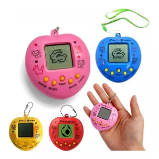 Mascota Virtual Tipo Tamagotchi 168 En 1. Corazon Color Celeste/verde/negro/rojo/azul