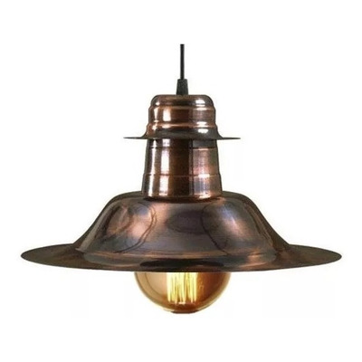 Colgante Cobre Vintage Deco Moderno Apto Led C115 Luz Desing