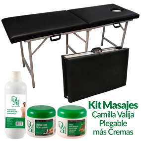 Kit Masajes Camilla Valija Plegable Reforzada + Cremas Duval