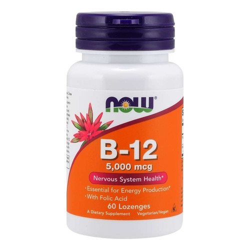 Now - Vitamina B12 - 5000mcg - Con Acido Folico - Sin sabor