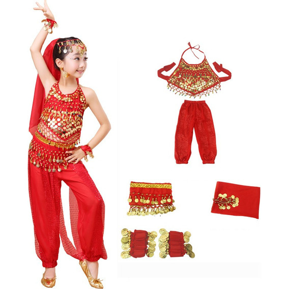 Trajes De Bellydance Árabe Pantalon + Top + Cadena Cintura