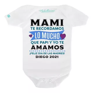 Pañalero Personalizado Bebé Día De Las Madres Te Amamos Niño