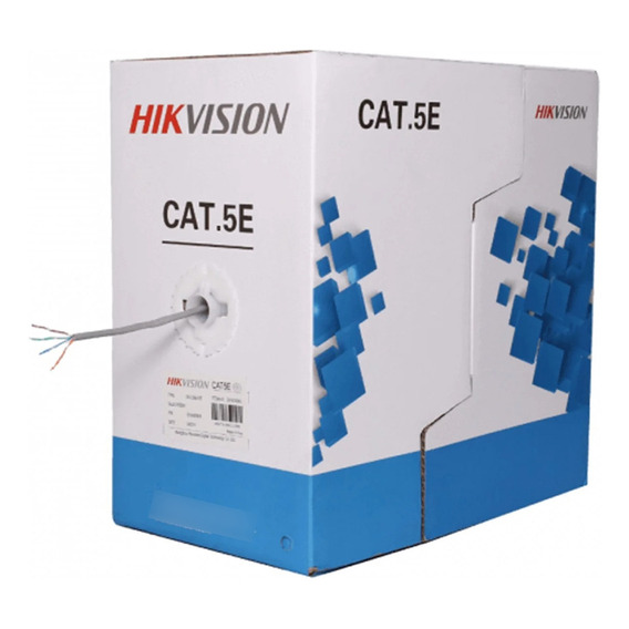 Bobina Utp Cat5e Hikvision 305mts 100%cobre 0.45mm, Gris Int