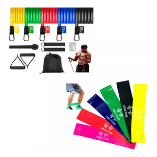 Kit Elástico Extensor Exercícios 11 Pçs Mini Band 6 Faixas 