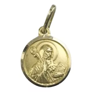 Medalla San Benito Oro 18k Doble Faz 13 Mm. Garantía Promo