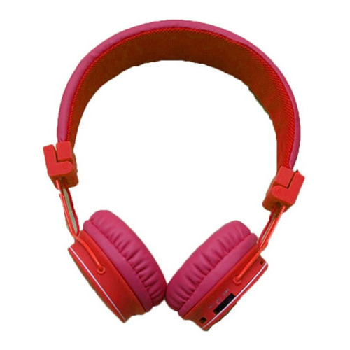 Auricular Gtc Bluetooth Plegable Con Microfono Color Rojo