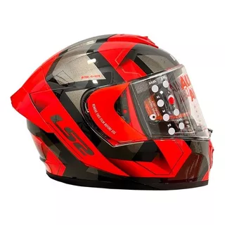 Casco Ls2 Ff390 Physics Negro Rojo - Cafe Race