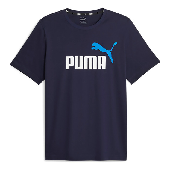 Camiseta Puma  Ess+ 2 Col Logo Tee  Hombre - Azul