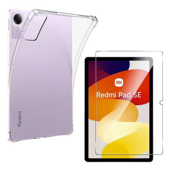 Estuche Case Transparente + Vidrio Para Xiaomi Redmi Pad Se