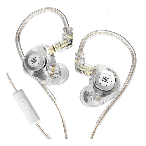 Audífonos in-ear inalámbricos KZ Gamer EDX Pro X sem microfone KZ EDX Pro X SEM MIC blanco con luz  cristal