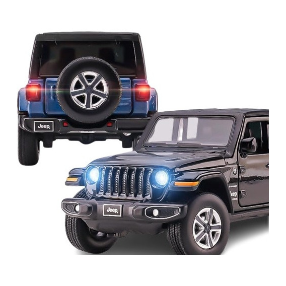 Jeep Sahara Wrangler Amortiguadores Luz Y Sonido Escala 1:32