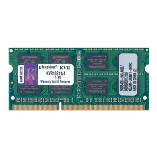 Memória Ram Valueram Color Verde  4gb 1 Kingston Kvr16s11/4