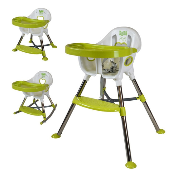 Silla Comedor Bebe 3 En 1 Mami Love Africa Color Verde