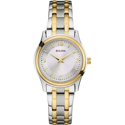 Reloj Bulova Corporate Original Acero Inoxidable Para Mujer Correa Plateado/Dorado Bisel Plateado/Dorado Fondo Plateado