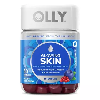 Olly Glowing Skin Acido Hialurónico & Colágeno 50 Gomitas Sabor Arándano