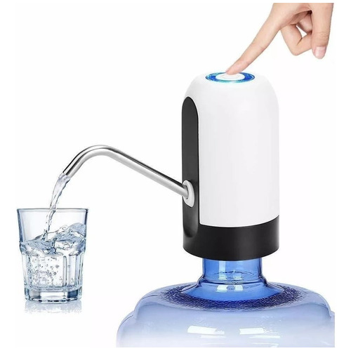 Dispensador De Agua Eléctrico Bidones Usb Bomba Automática ® Color Blanco