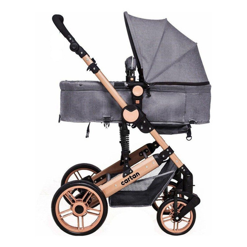 Cochecito de paseo Cartan STL300 gris con chasis color bronce