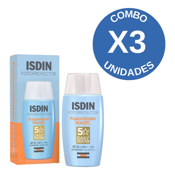 Pack X 3 Isdin Fotoprotector Spf50+ Fusion Water 50ml