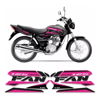 Kit Adesivos Carenagem Honda Cg Fan 125 Rosa E Preto