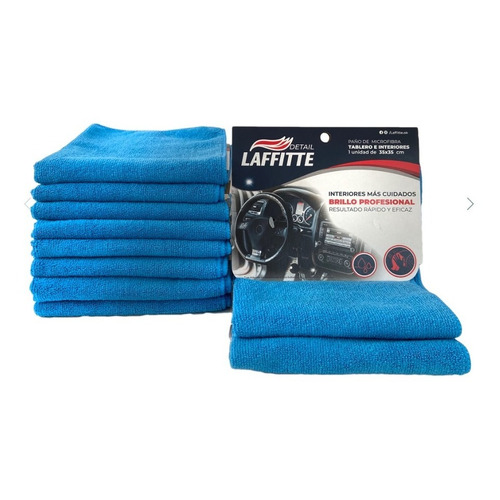 Paño Microfibra Detail 35x35 Laffitte Azul Antibacterial