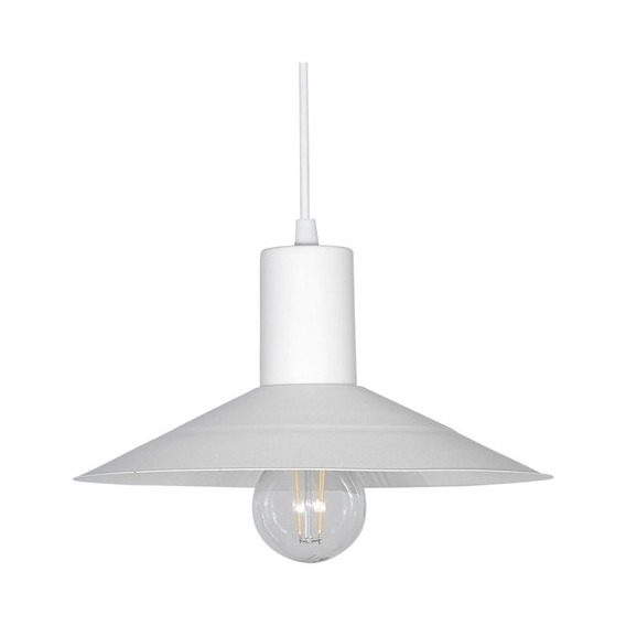 Lampara Colgante Metalica 1 Luz Rennes Ø25cm Ferrolux Color Blanco