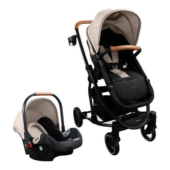 Coche Para Bebe Tipo Moises + Portabebe Prima Bebesit Beige