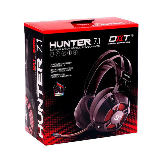 Dxt Headset Gamer Rgb Hunter 7.1 Color Negro