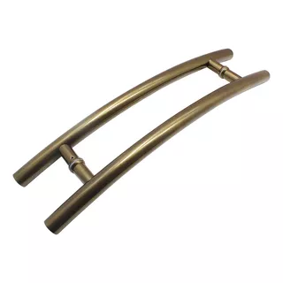 Puxador Para Porta Inox Tubular Curvo Meia Lua 60cm Bronze