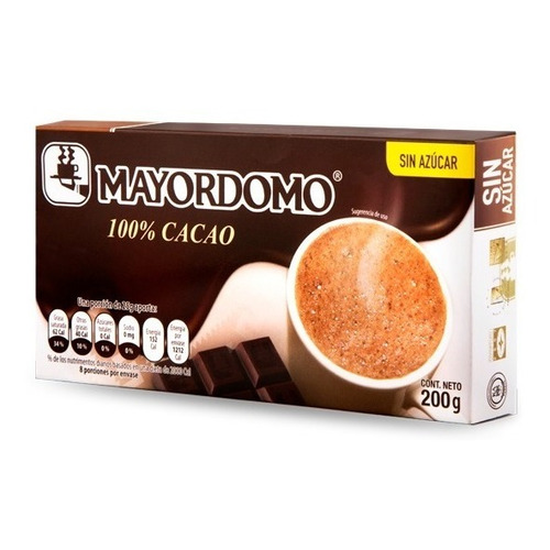 Chocolate Mayordomo 100% Cacao 200g