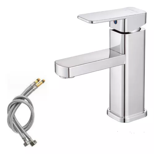 Grifo de lavabo de baño Grifo Mezclador Monomando con Aireador Acero  Inoxidable