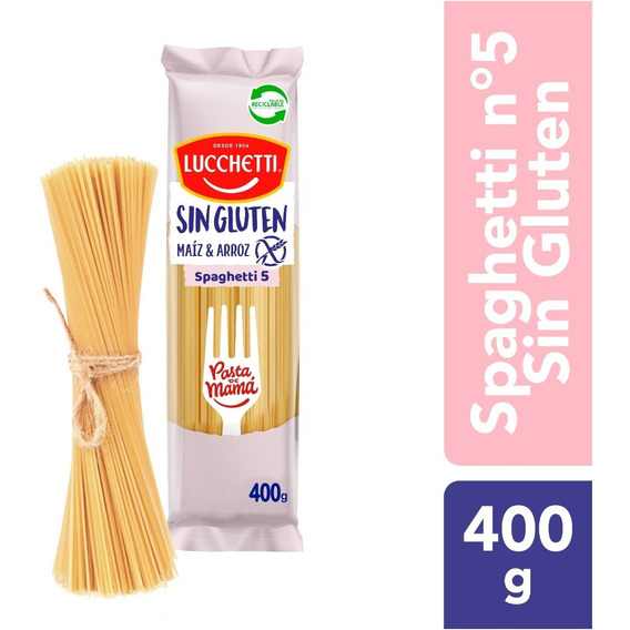 Pasta Spaghetti Sin Gluten Lucchetti 400g