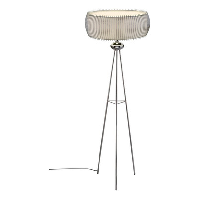 Lampara De Pie Tripode Cromo Natural Moderna Iluminacion 