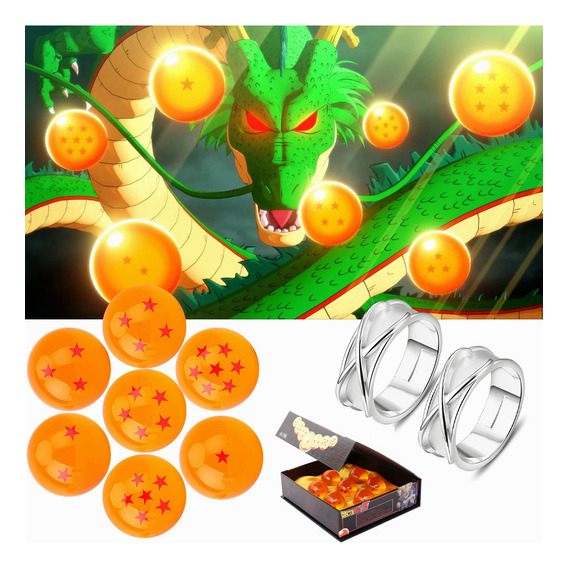 9pz Juguetes De Esferas Dragon Ball + Anillo Goku. Con Caja