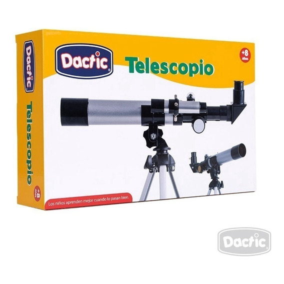 Telescopio Aluminio Con Trípode Escolar Dactic +8 Color Gris