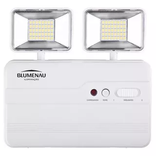 Kit 5 Luminária Emergência Bloco Autônomo 2 Faróis 2200lm Cor Branco 110v/220v