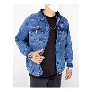 Campera De Jeans Hombre Rigida Oversize