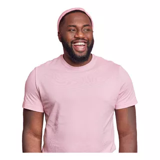 Camiseta Masculina Regular Fit Básicas Algodão 40.1 - Rosa