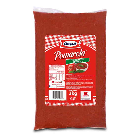 Carozzi Concentrado De Tomate Pomarola 3 Kg