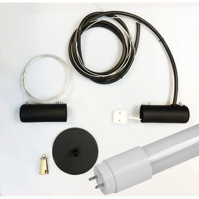 Kit Colgante Negro +tubo Led 18w Moderno Tensores Regulables