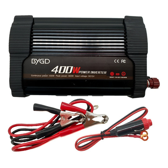 Inversor De Corriente 400w 12v A 110v Doble Enchufe Y Usb