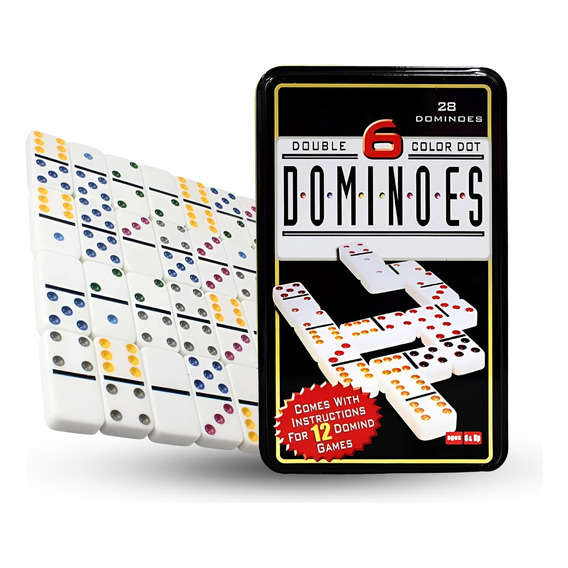 Dominó Doble De 6 Puntos De Color Juego De 28 Piezas