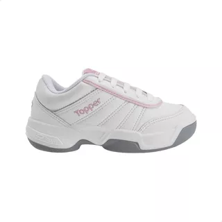 Zapatillas Topper Tie Break Ii Color Blanco/rosa - Niños 30 Ar