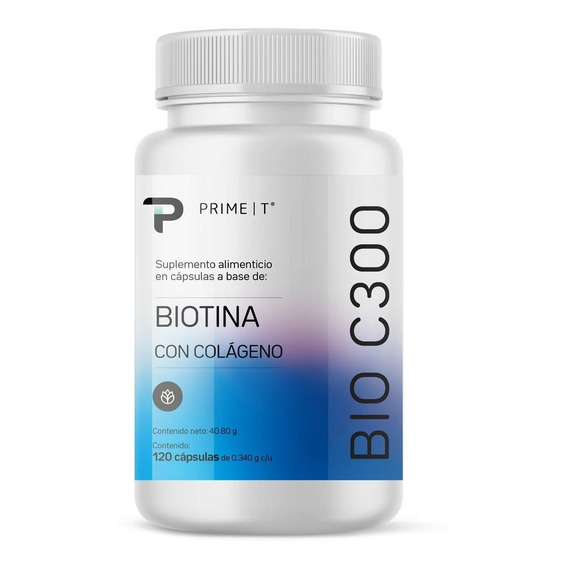 Biotina Cápsulas Primetech Bio-c300 120 Cáps Con 300 Mcg