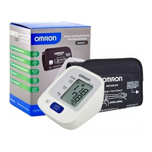 Aparelho De Pressao Digital 7122 + Braçadeira Infantil Omron Cor Branco